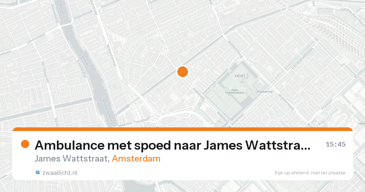 Ambulance met spoed naar James Wattstraat in Amsterdam — 19 aug 2026