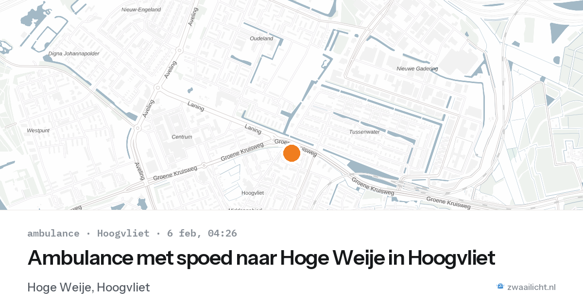 Ambulance met spoed naar Hoge Weije in Hoogvliet — 6 feb 2026