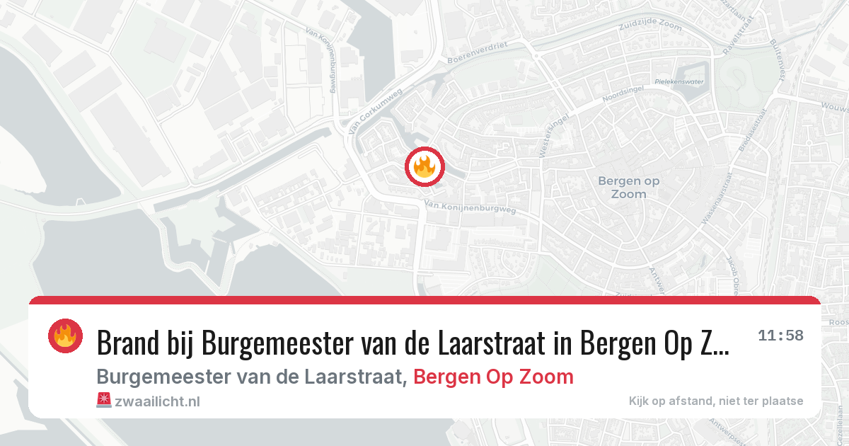 Brand bij Burgemeester van de Laarstraat in Bergen Op Zoom — 8 jun 2026