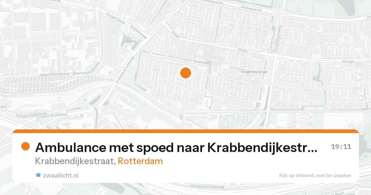 Ambulance met spoed naar Krabbendijkestraat in Rotterdam — 24 aug 2026