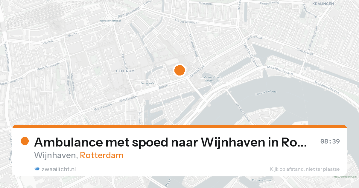 Ambulance met spoed naar Wijnhaven in Rotterdam — 21 aug 2026
