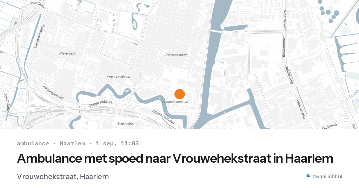 Ambulance met spoed naar Vrouwehekstraat in Haarlem — 1 sep 2026