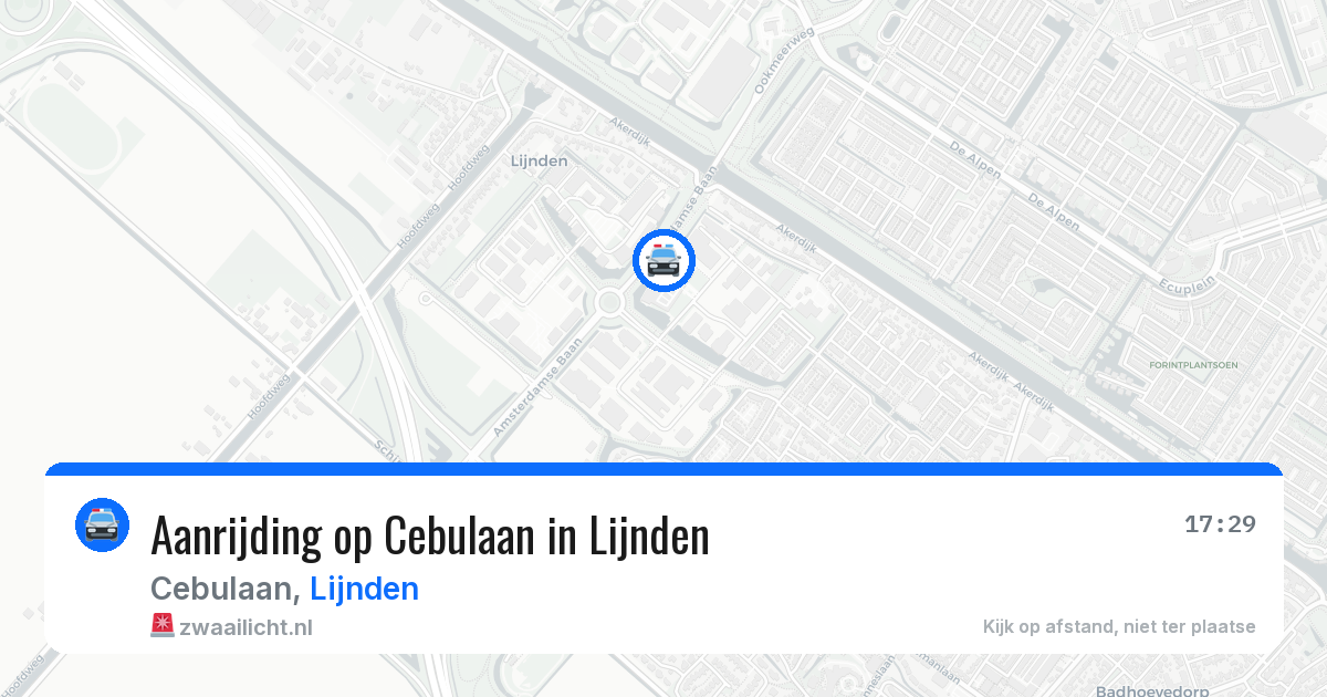 Aanrijding op Cebulaan in Lijnden — 22 mei 2026