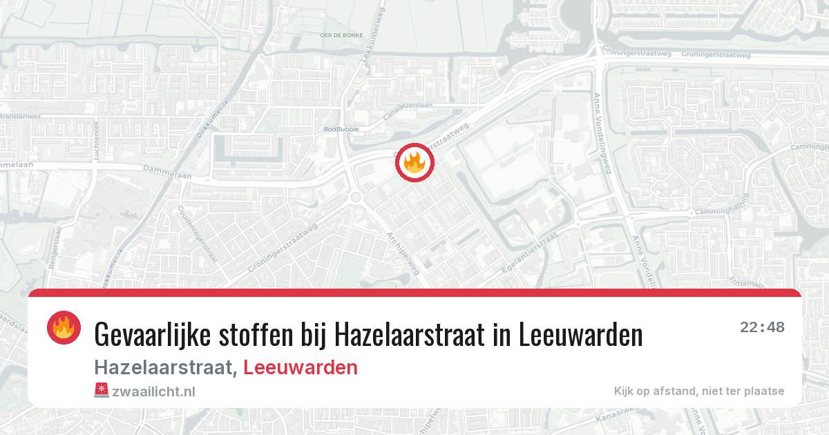Gevaarlijke stoffen bij Hazelaarstraat in Leeuwarden — 23 jun 2026