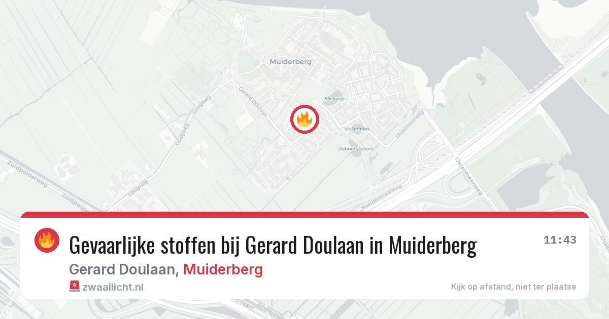 Gevaarlijke stoffen bij Gerard Doulaan in Muiderberg — 16 jun 2026