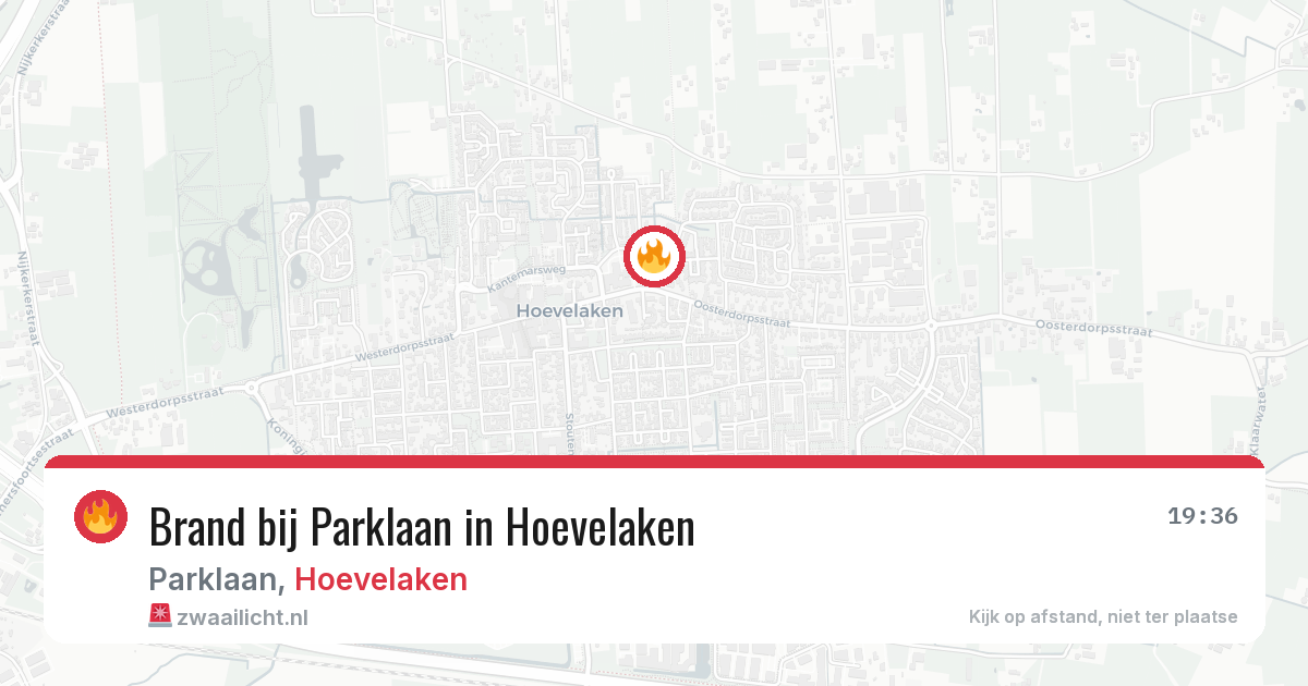 Brand bij Parklaan in Hoevelaken — 21 jun 2026