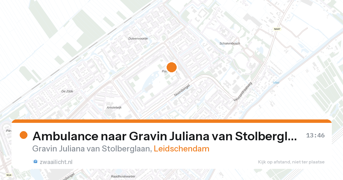 Ambulance naar Gravin Juliana van Stolberglaan in Leidschendam — 27 aug 2026