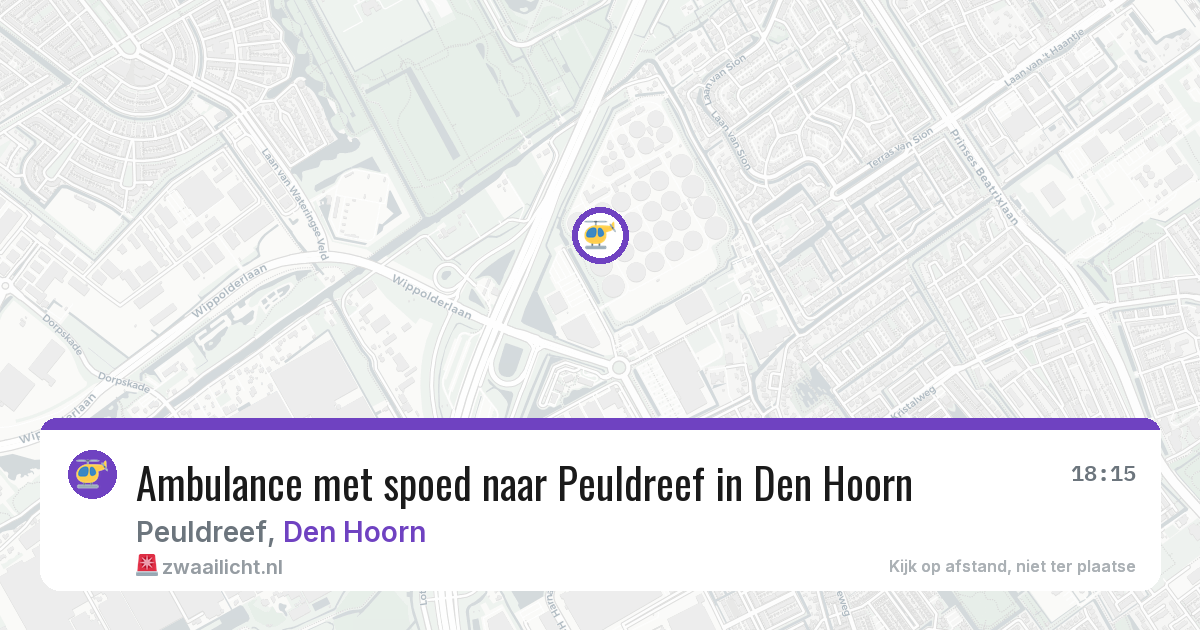 Ambulance met spoed naar Peuldreef in Den Hoorn — 17 jul 2026