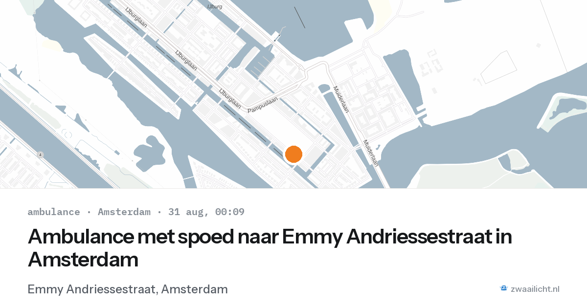 Ambulance met spoed naar Emmy Andriessestraat in Amsterdam — 30 aug 2026