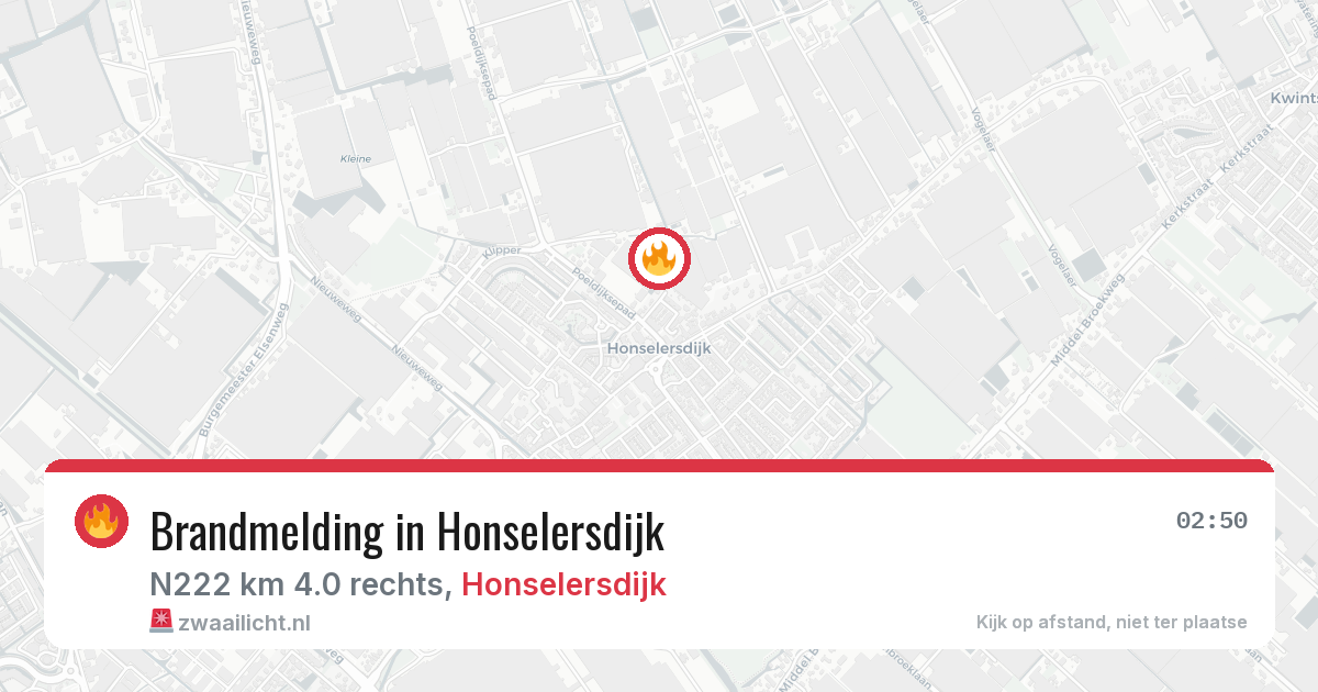 Brandmelding in Honselersdijk — 22 jul 2026