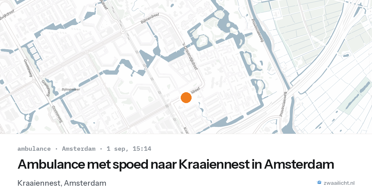 Ambulance met spoed naar Kraaiennest in Amsterdam — 1 sep 2026