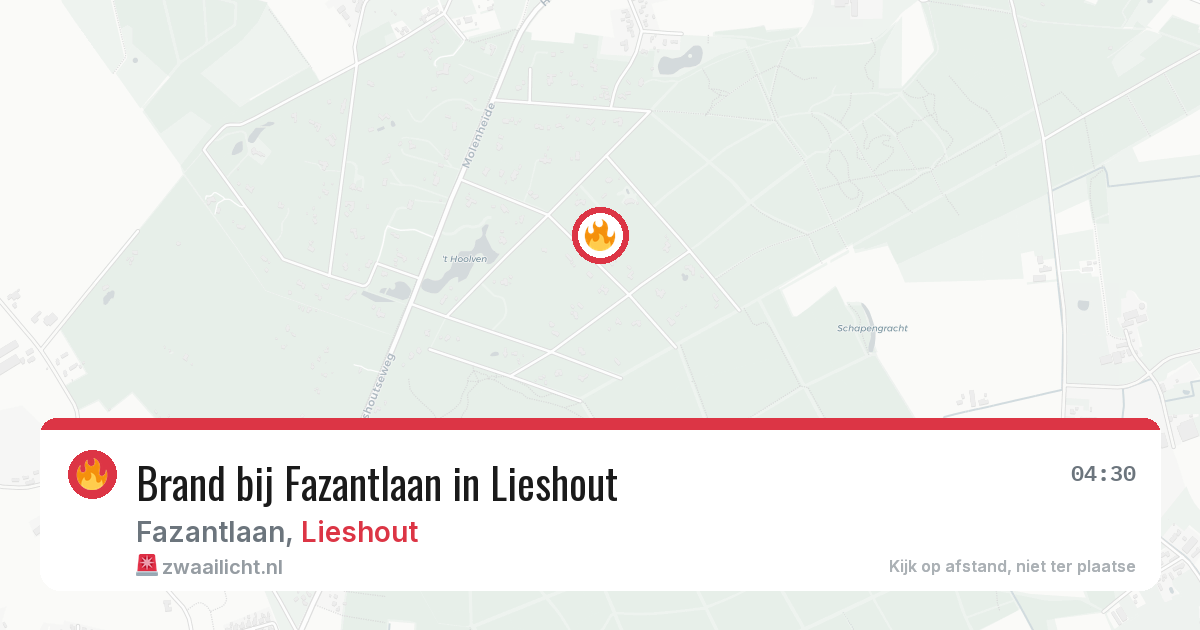 Brand bij Fazantlaan in Lieshout — 18 jun 2026