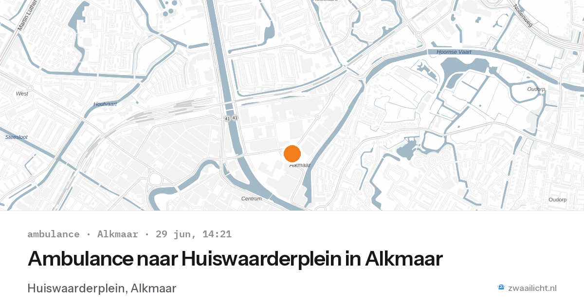 Ambulance naar Huiswaarderplein in Alkmaar — 29 jun 2026