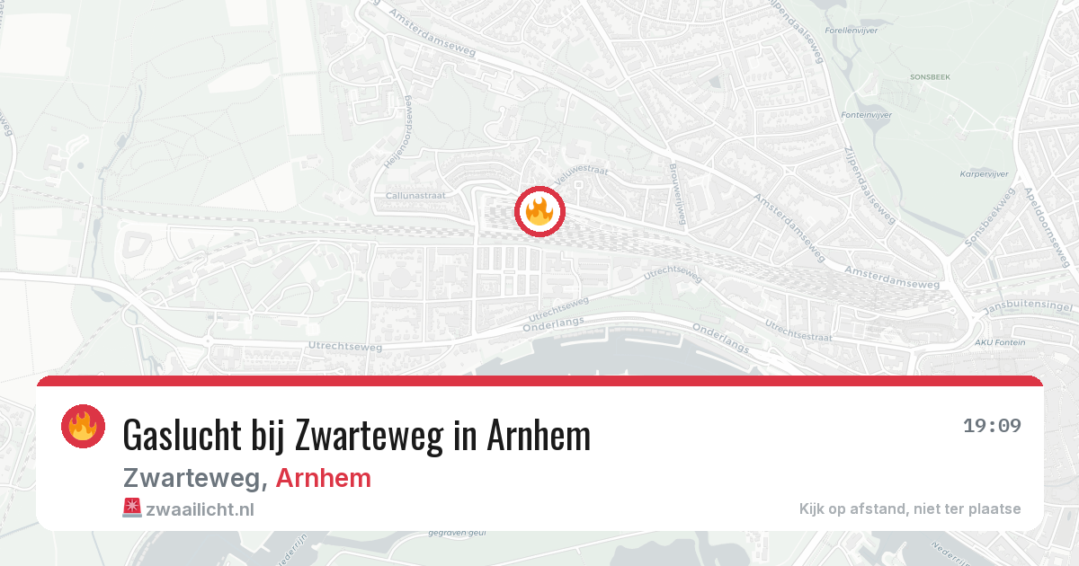 Gaslucht bij Zwarteweg in Arnhem — 8 aug 2026