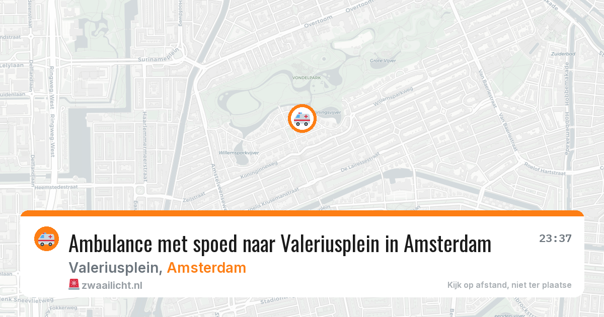 Ambulance met spoed naar Valeriusplein in Amsterdam — 19 mrt 2026