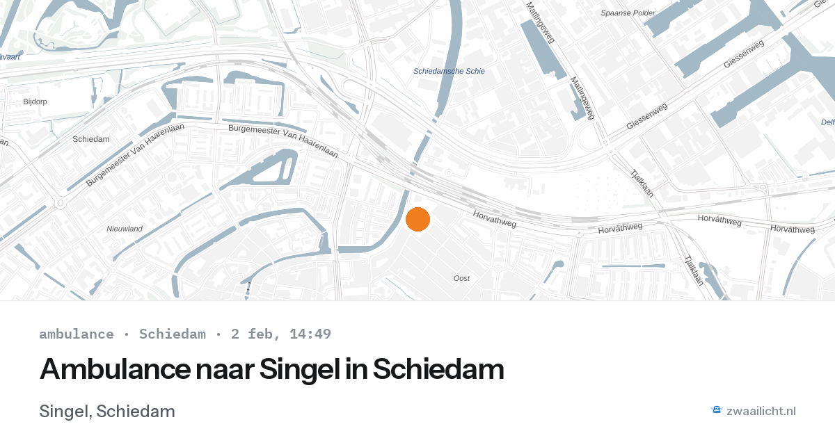 Ambulance naar Singel in Schiedam — 2 feb 2026