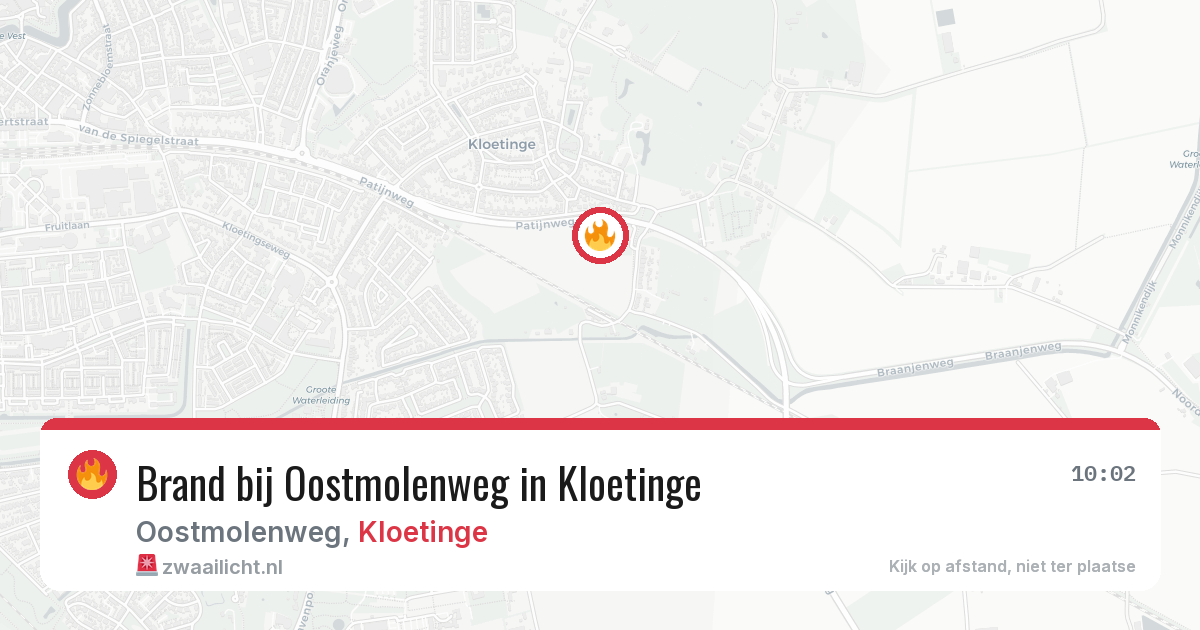 Brand bij Oostmolenweg in Kloetinge — 7 aug 2026
