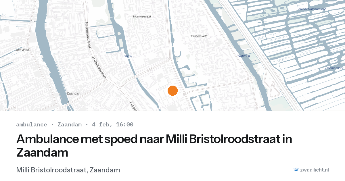 Ambulance met spoed naar Milli Bristolroodstraat in Zaandam — 4 feb 2026
