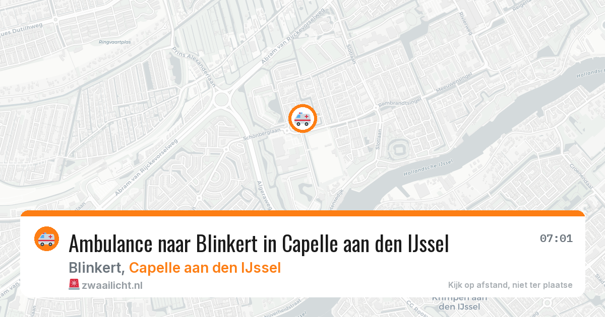 Ambulance naar Blinkert in Capelle aan den IJssel — 14 aug 2026