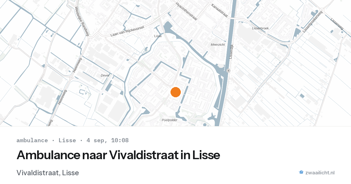 Ambulance naar Vivaldistraat in Lisse — 4 sep 2026