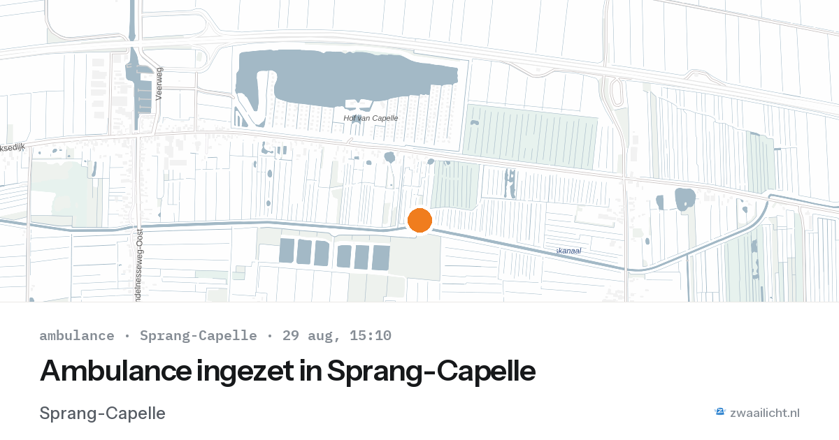 Ambulance ingezet in Sprang-Capelle — 29 aug 2026