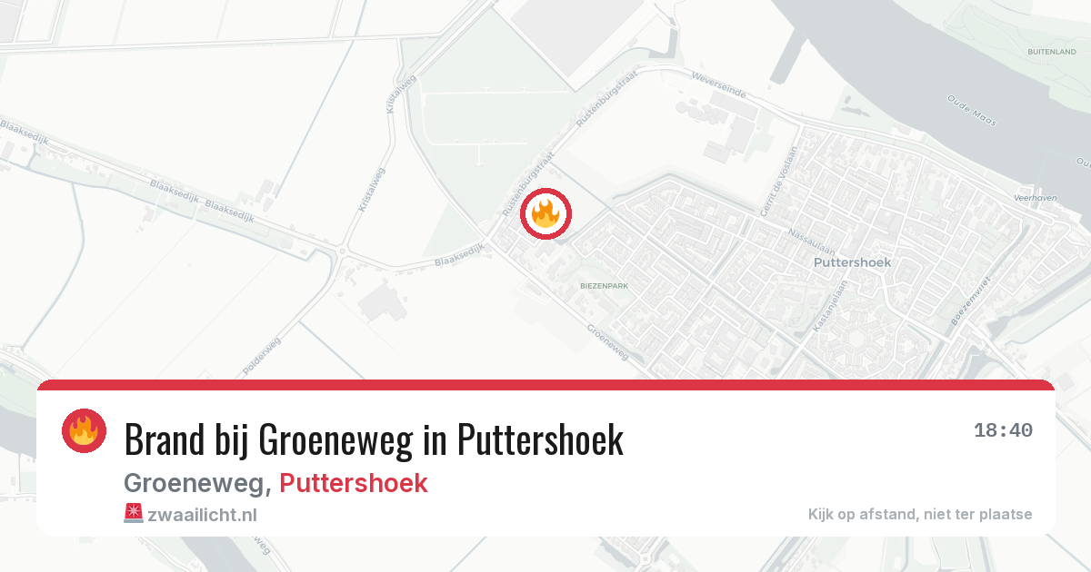 Brand bij Groeneweg in Puttershoek — 21 mrt 2026