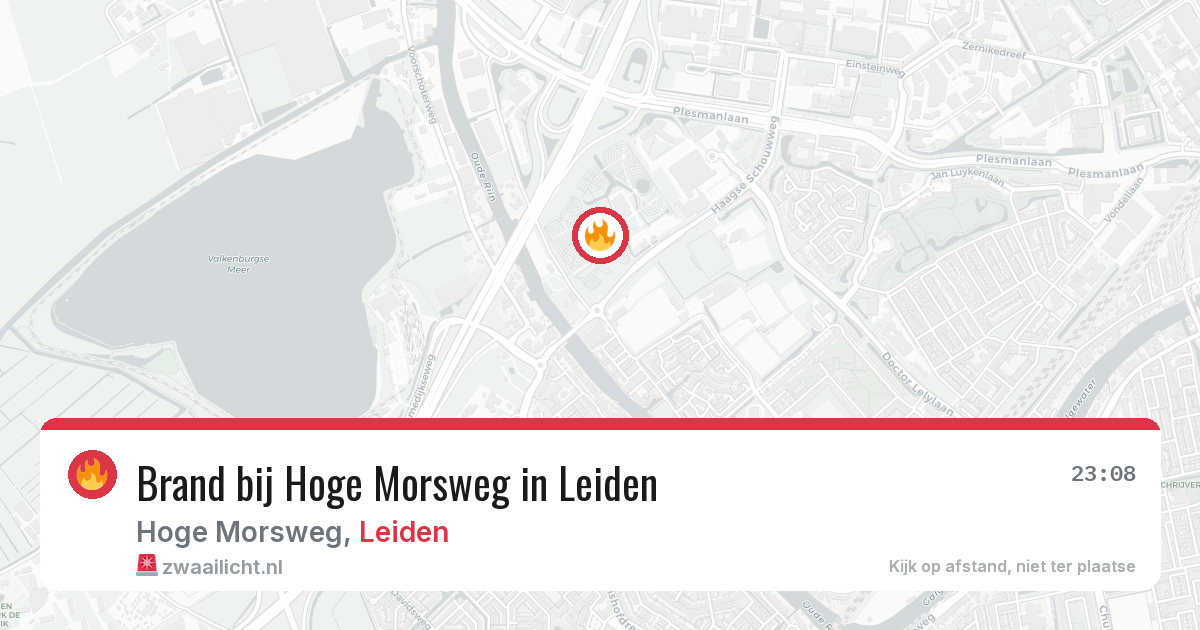 Brand bij Hoge Morsweg in Leiden — 7 jul 2026