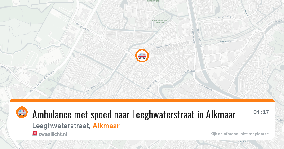 Ambulance met spoed naar Leeghwaterstraat in Alkmaar — 19 apr 2026
