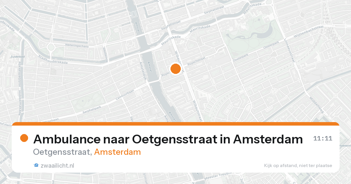 Ambulance naar Oetgensstraat in Amsterdam — 20 aug 2026