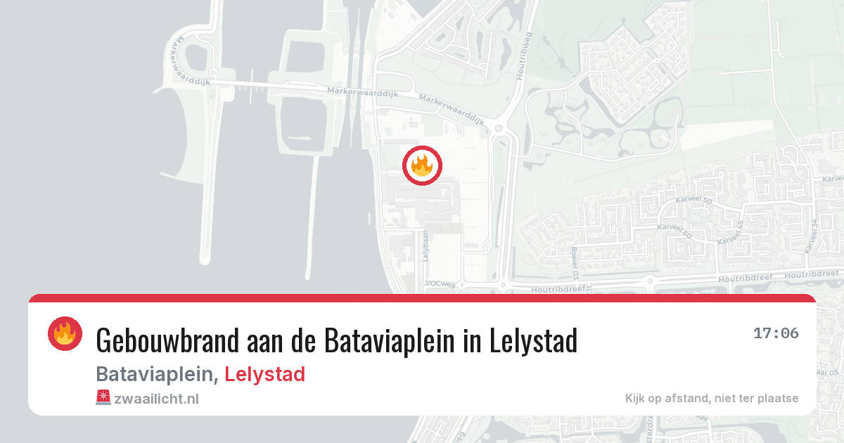 Gebouwbrand aan de Bataviaplein in Lelystad — 13 jun 2026