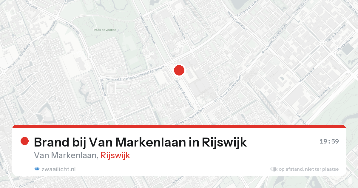Brand bij Van Markenlaan in Rijswijk — 20 aug 2026