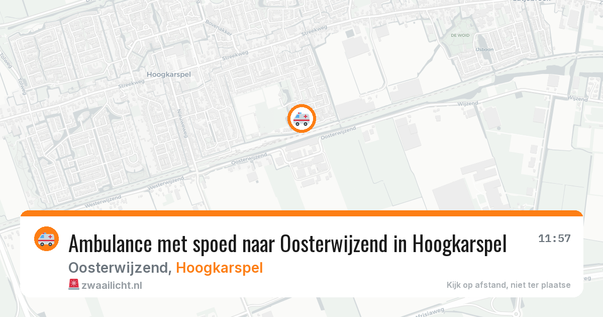 Ambulance met spoed naar Oosterwijzend in Hoogkarspel — 12 aug 2026