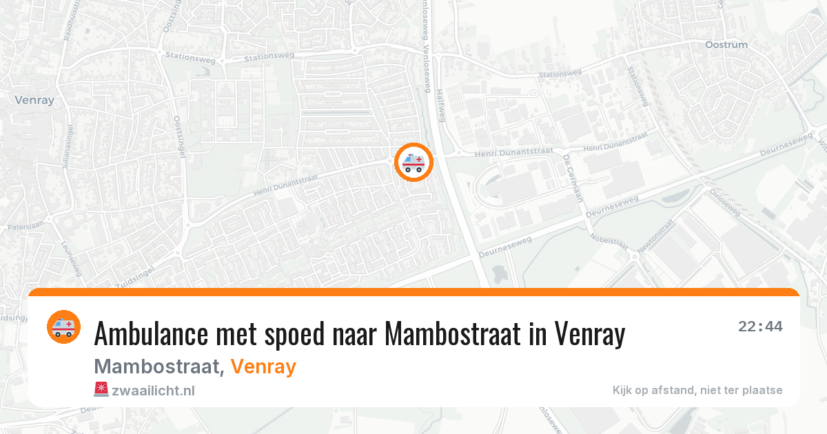 Ambulance met spoed naar Mambostraat in Venray — 16 jul 2026