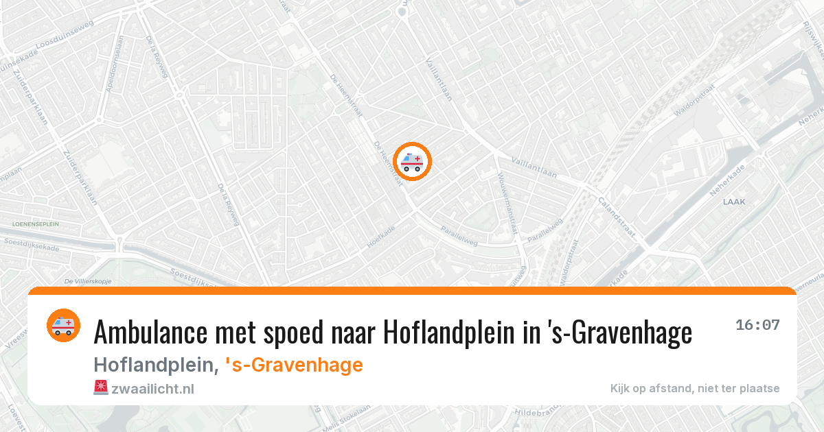 Ambulance met spoed naar Hoflandplein in 's-Gravenhage — 8 apr 2026
