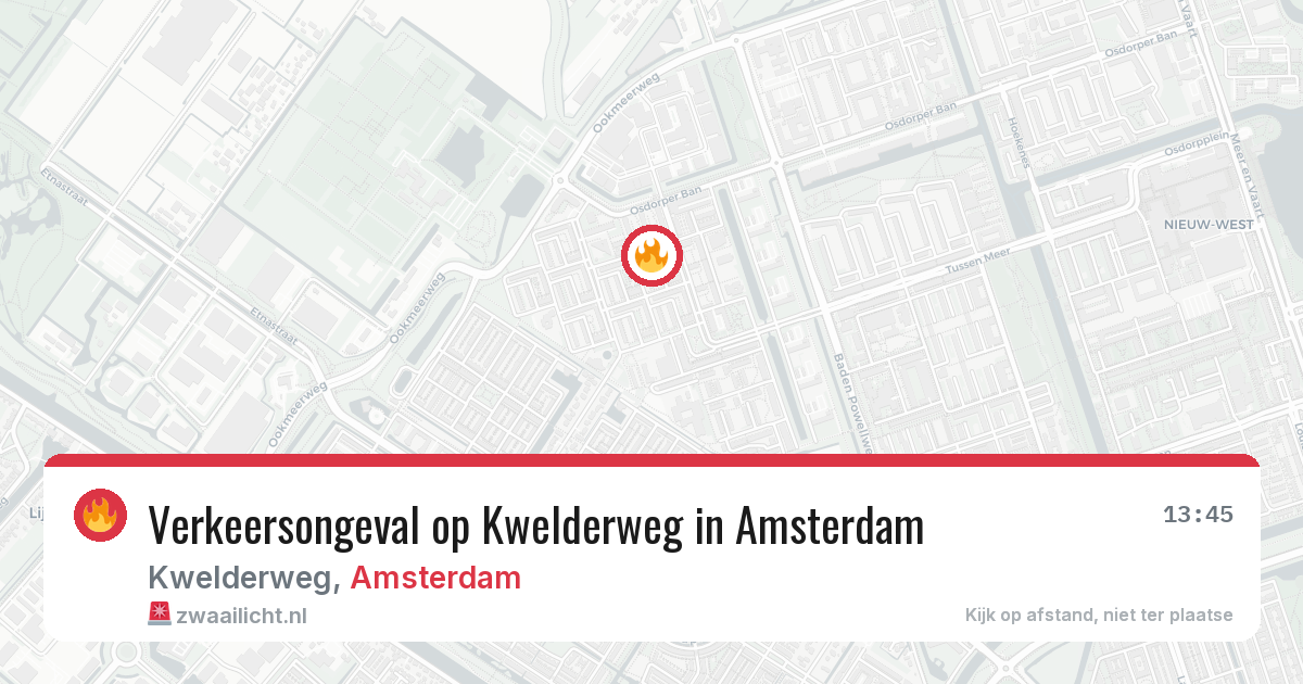 Verkeersongeval op Kwelderweg in Amsterdam — 18 mei 2026
