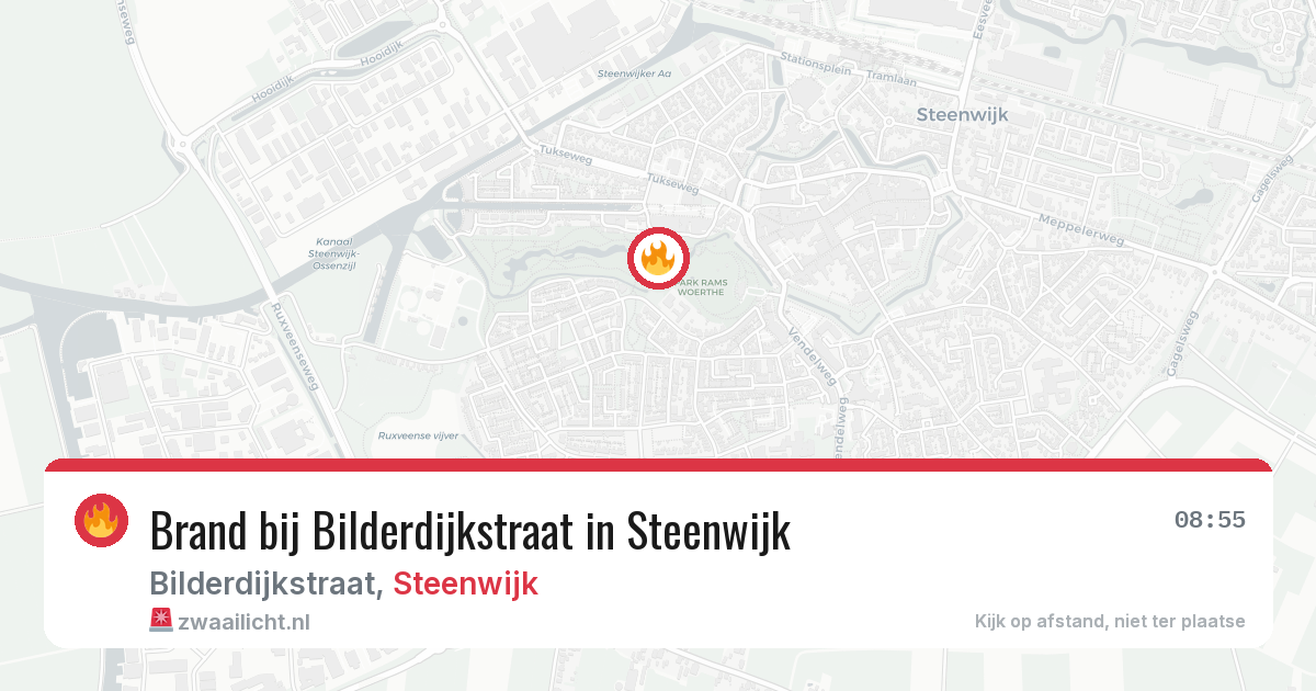 Brand bij Bilderdijkstraat in Steenwijk — 28 jun 2026
