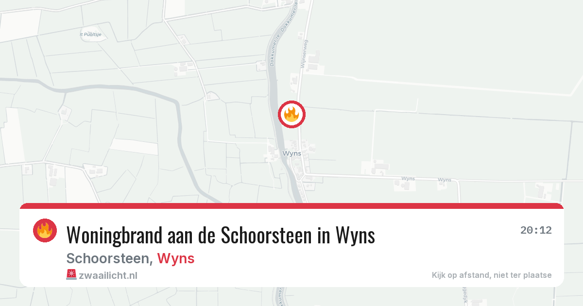 Woningbrand aan de Schoorsteen in Wyns — 2 mrt 2026