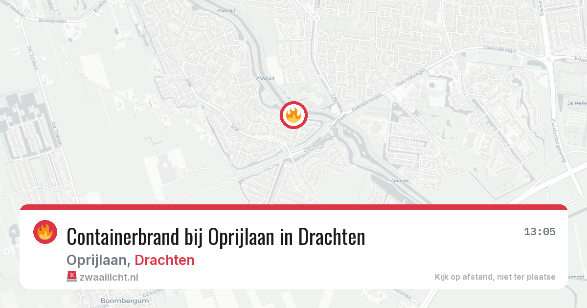 Containerbrand bij Oprijlaan in Drachten — 9 aug 2026