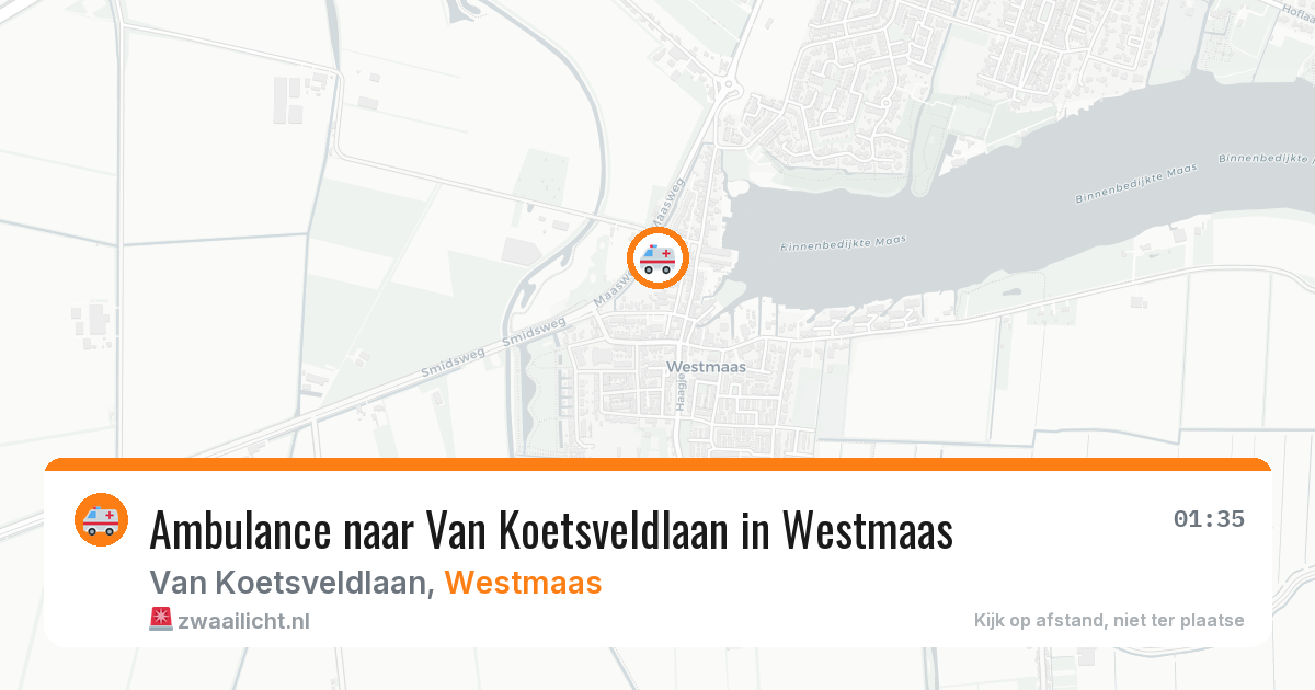 Ambulance naar Van Koetsveldlaan in Westmaas — 1 aug 2026