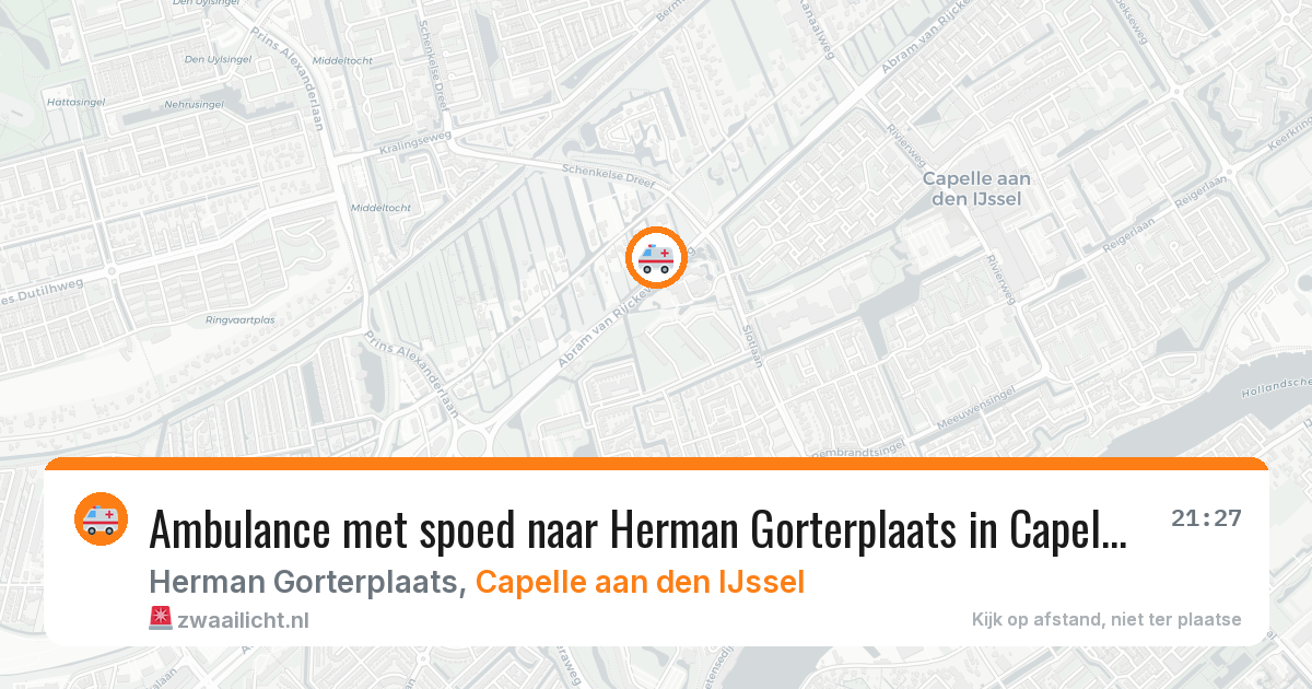 Ambulance met spoed naar Herman Gorterplaats in Capelle aan den IJssel — 14 aug 2026