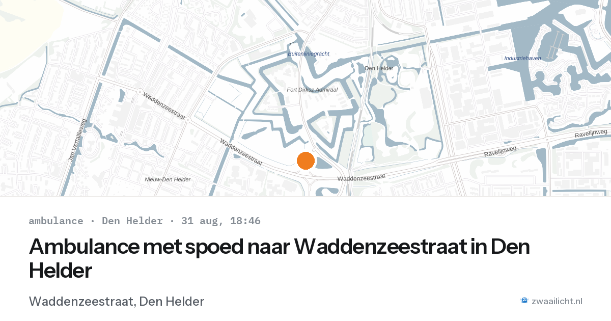 Ambulance met spoed naar Waddenzeestraat in Den Helder — 31 aug 2026