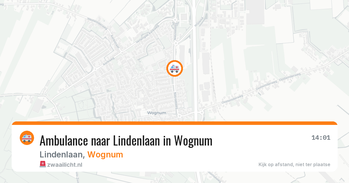 Ambulance naar Lindenlaan in Wognum — 21 jun 2026
