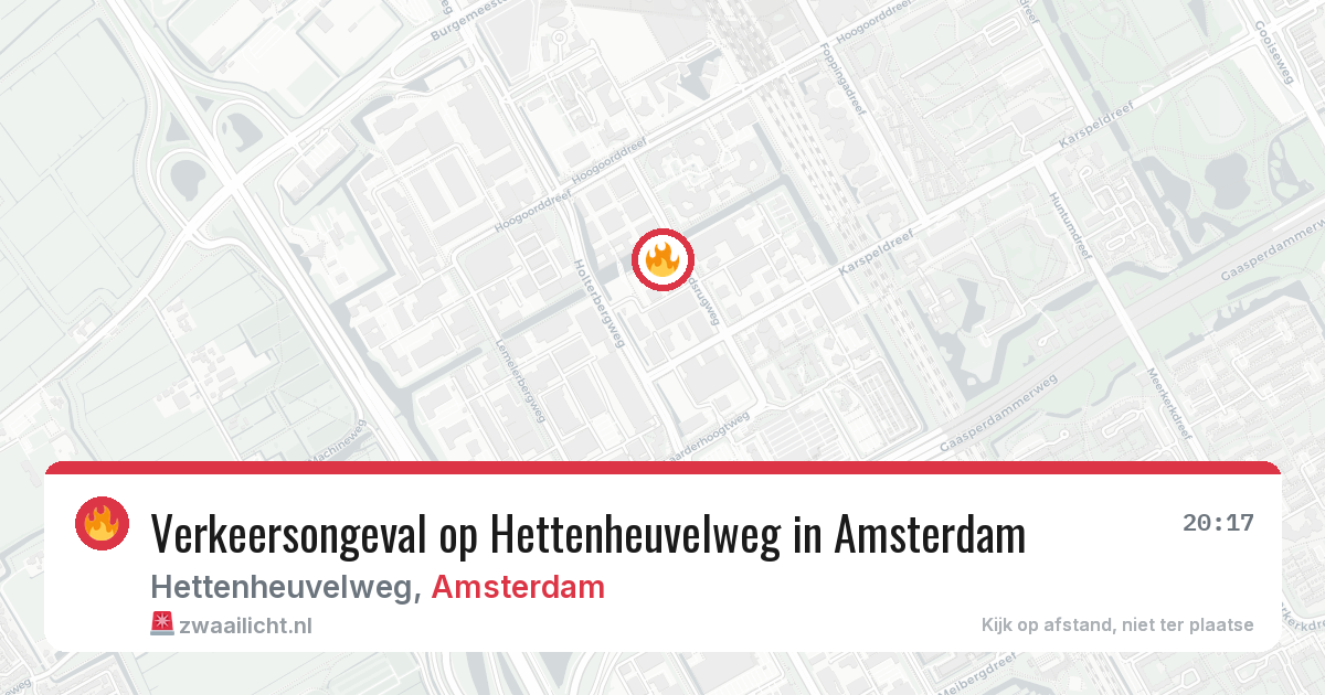 Verkeersongeval op Hettenheuvelweg in Amsterdam — 4 apr 2026