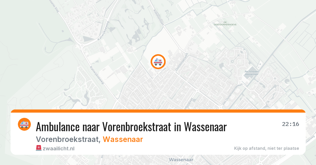 Ambulance naar Vorenbroekstraat in Wassenaar — 5 aug 2026