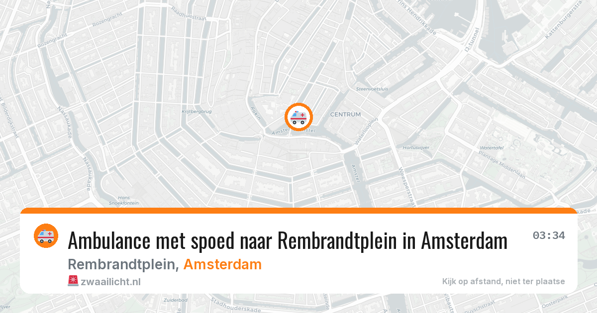 Ambulance met spoed naar Rembrandtplein in Amsterdam — 26 jun 2026