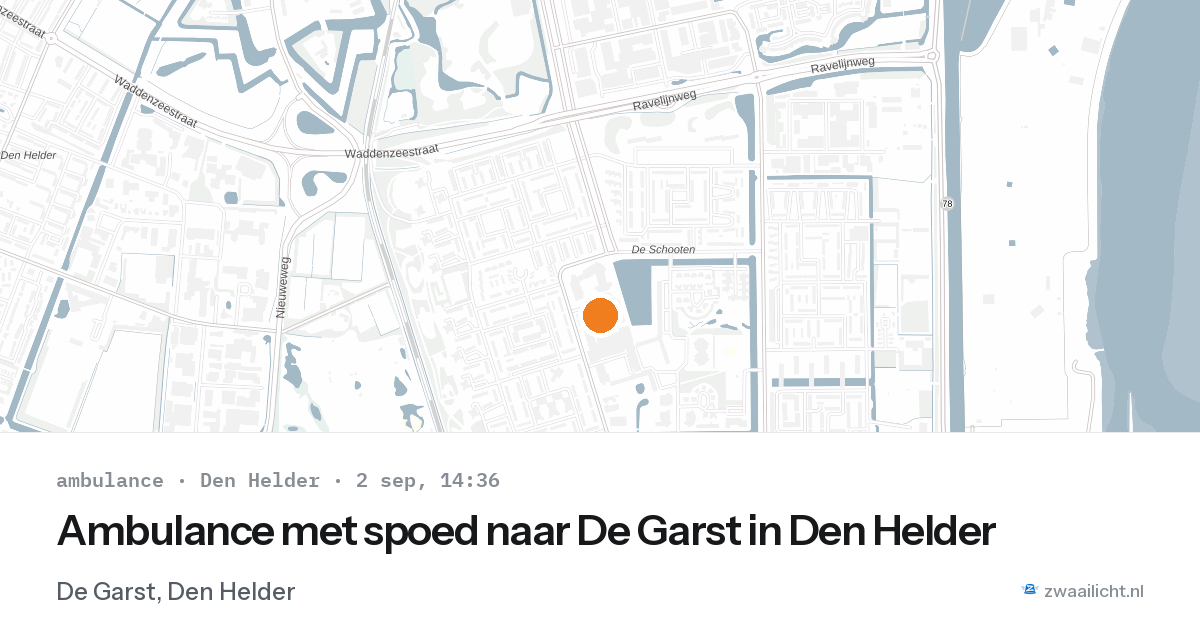 Ambulance met spoed naar De Garst in Den Helder — 2 sep 2026