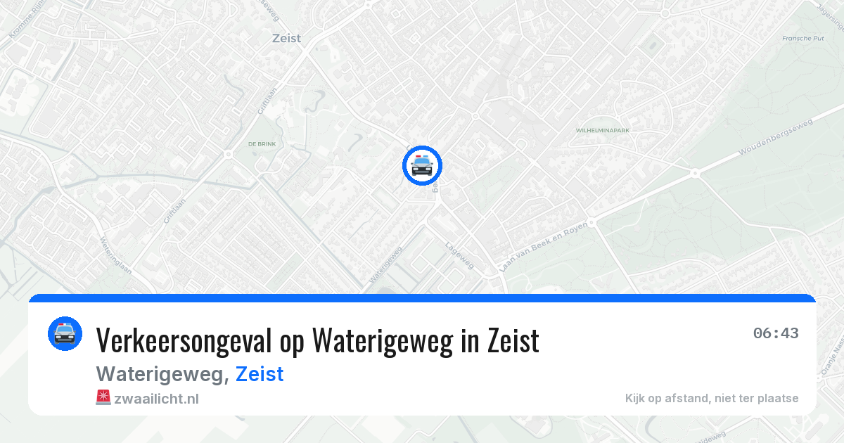Verkeersongeval op Waterigeweg in Zeist — 20 apr 2026