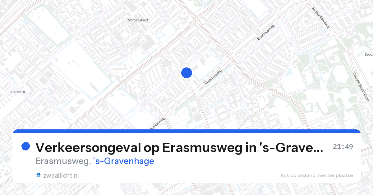 Verkeersongeval op Erasmusweg in 's-Gravenhage — 26 aug 2026