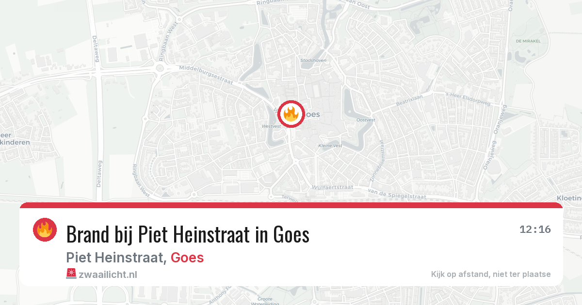 Brand bij Piet Heinstraat in Goes — 13 mei 2026