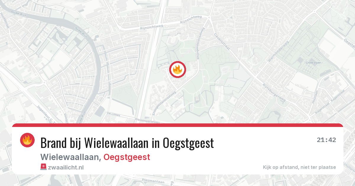 Brand bij Wielewaallaan in Oegstgeest — 30 jun 2026